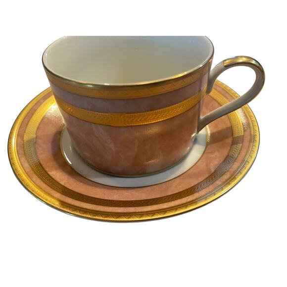 Mikasa Coral Florentine Setncup Saucer Gold Trim Japan Fine China Set Of two - Picture 5 of 13